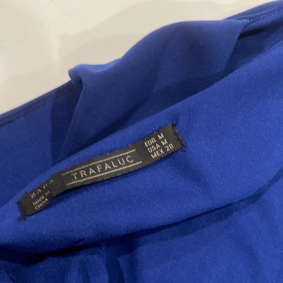 Zara blue jumpsuit with deep V back and side cut outs. SZ M - Picture 4 of 7